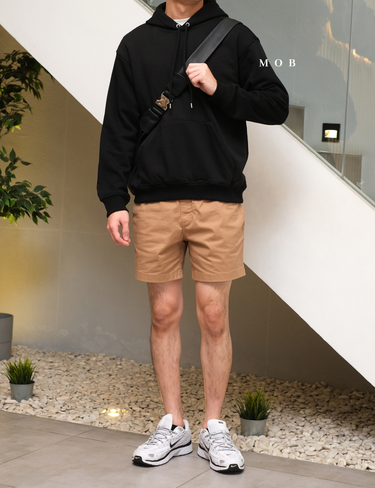 HMHOD02001 Loose Fit Pullover Hoodie Black (V2)