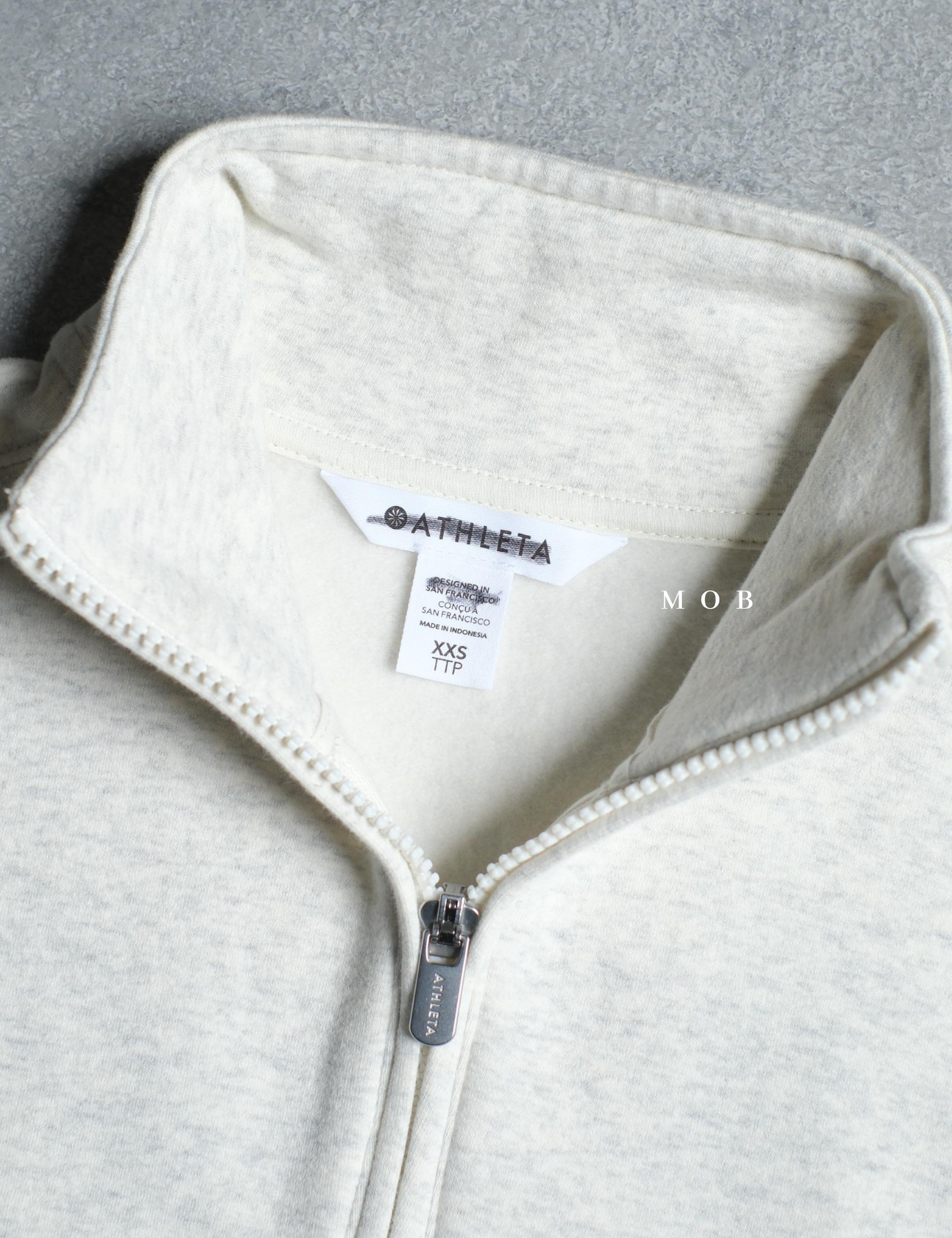 ATHSW02002A Forever Fleece 1/4 Zip Sweatshirt Ivory Misty