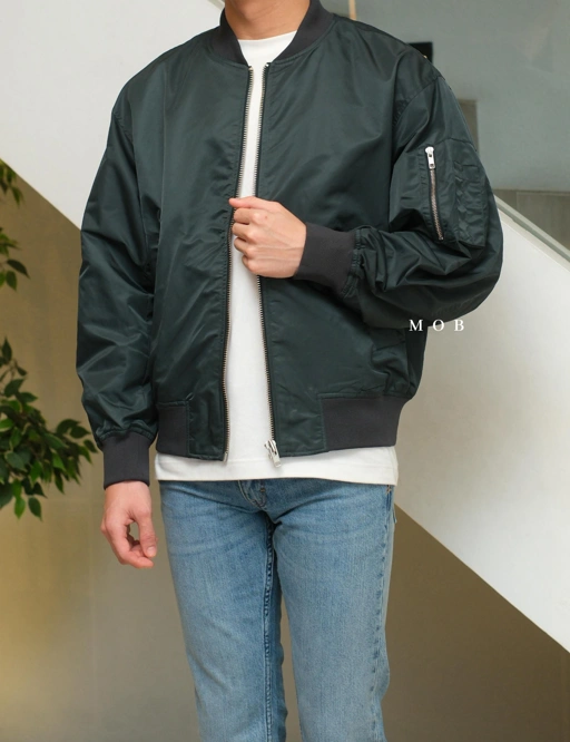 Image of TOPJ03002A2 BOMBER Jacket Dark Green