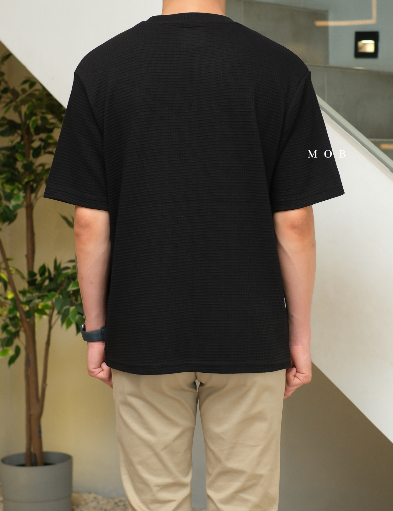 ONSST07001 Waffle SS Tee Black