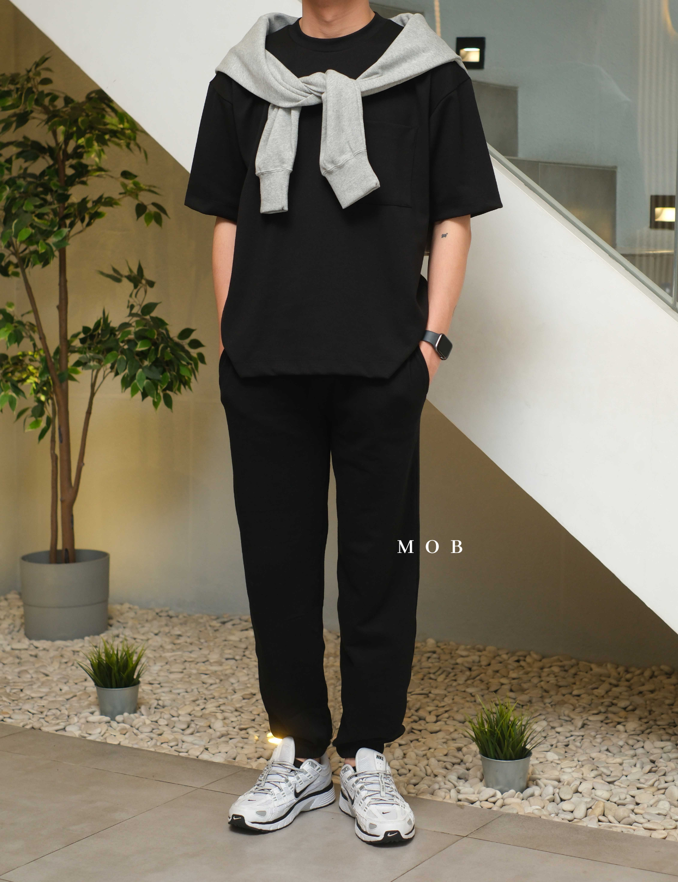 ARJP06001B Cloud Soft Slouchy Jogger Pants Black