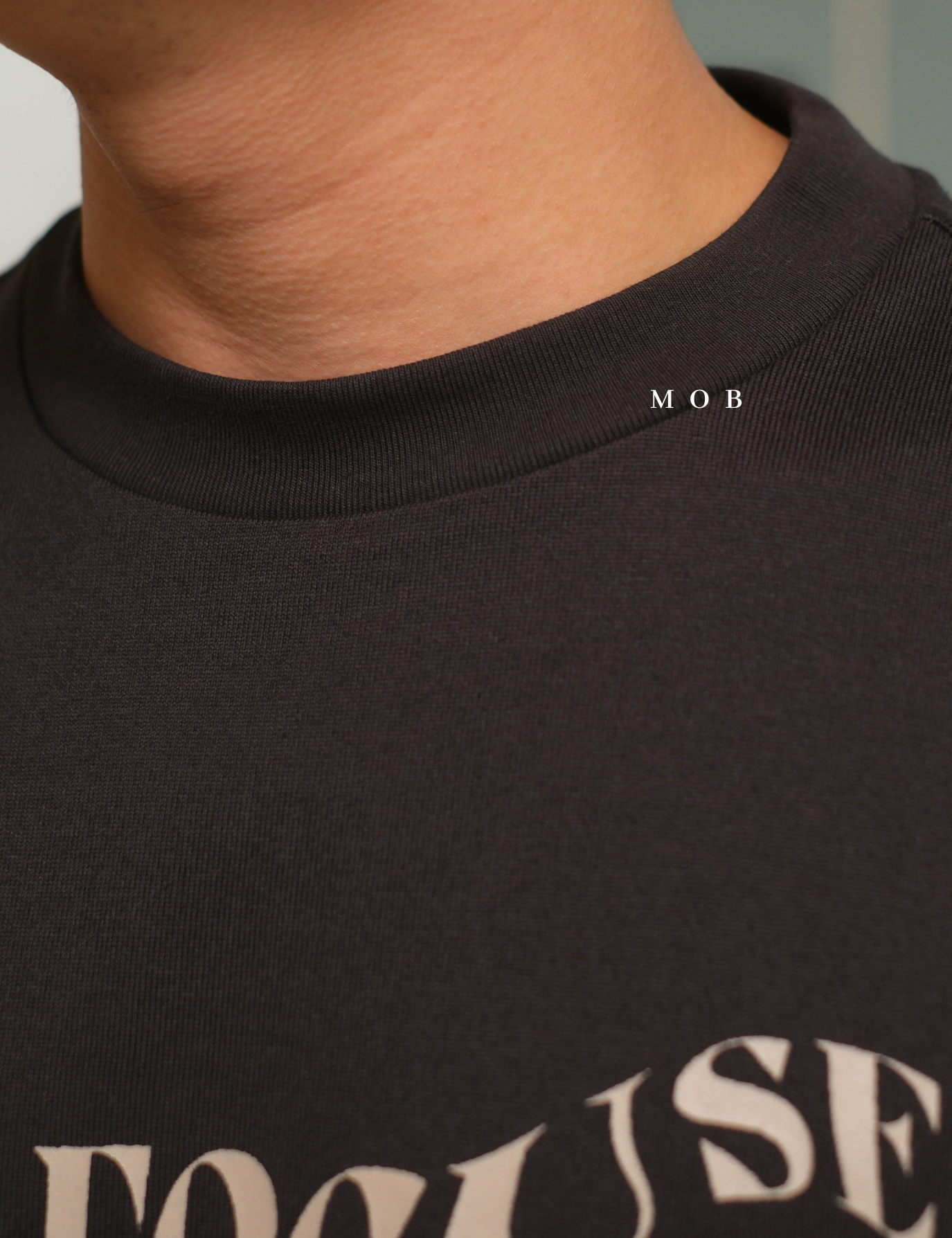 MODSST01004 Oversized Stay Focused Graphic SS Tee Dark Brown