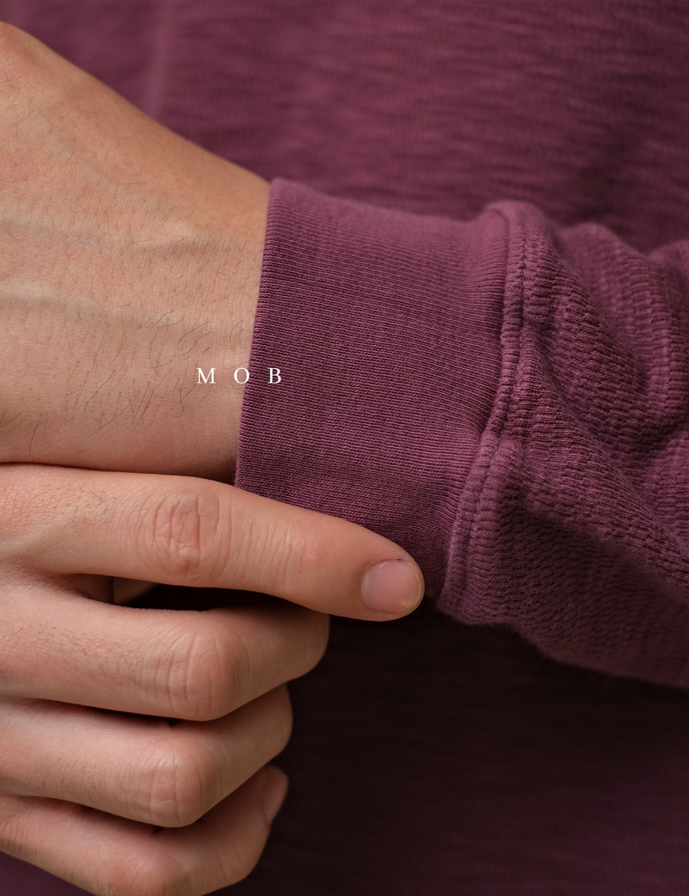 GPLST07006 Textured Henley LS Tee Light Maroon