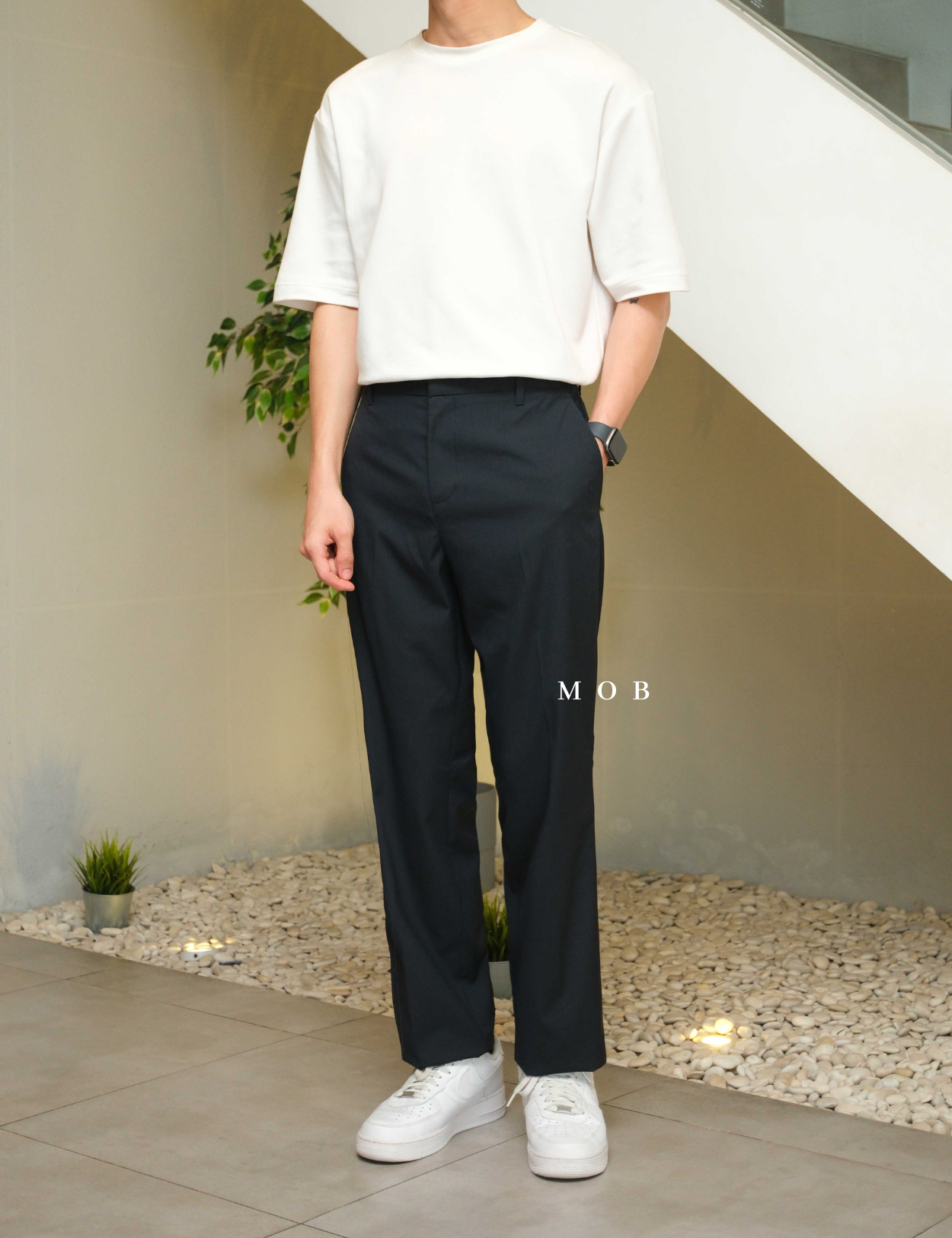 PEPT06007 SLIM Suit Pants Navy Stripe