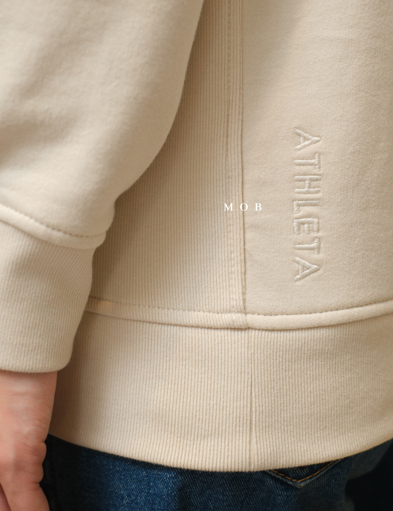 ATHSW02002B Forever Fleece 1/4 Zip Sweatshirt Cream