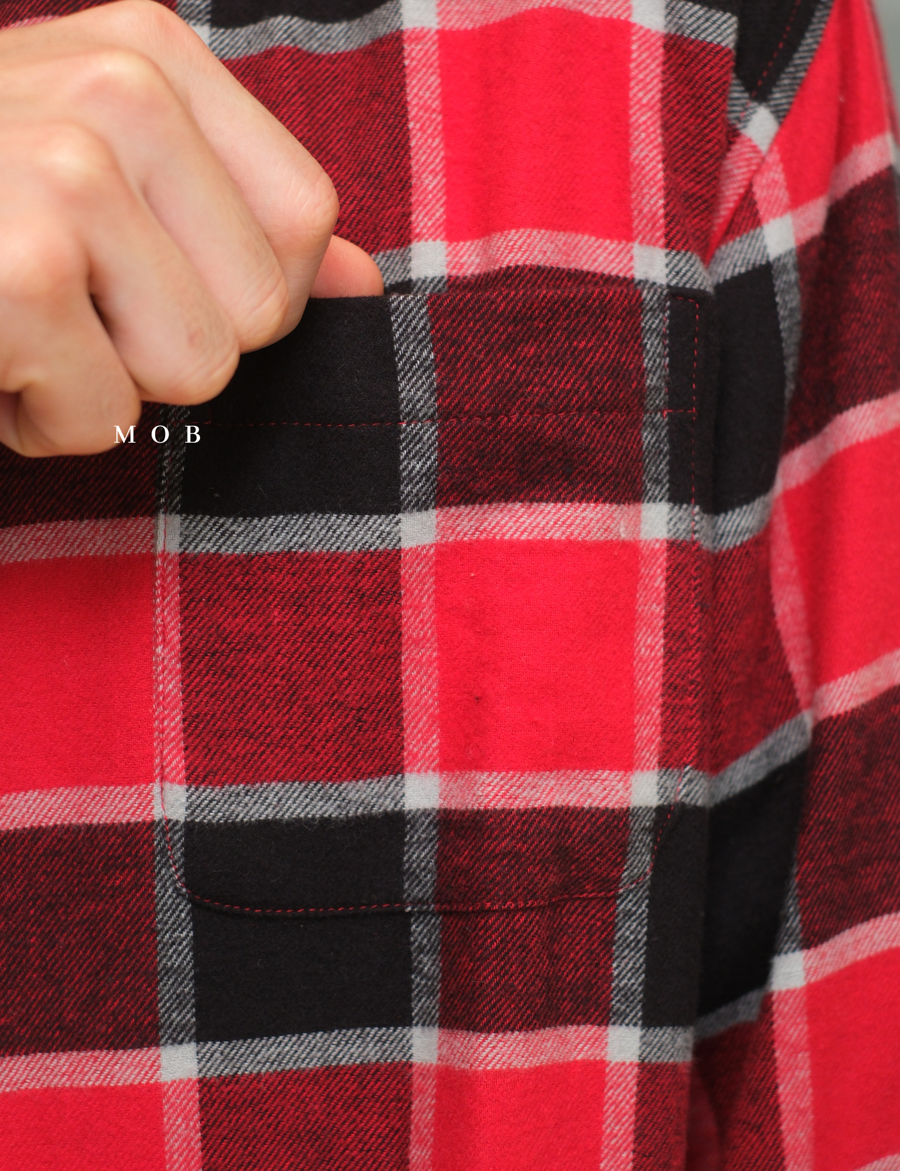 CNBLSS01005 Flannel LS Shirt Red Black Plaid