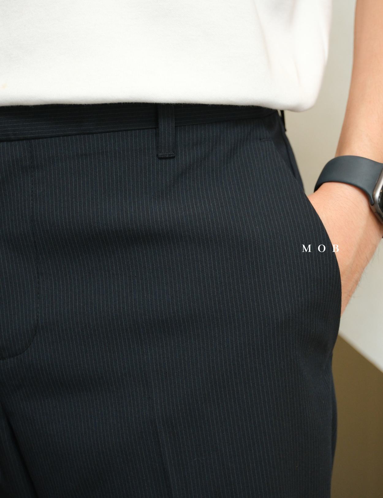 PEPT06007 SLIM Suit Pants Navy Stripe
