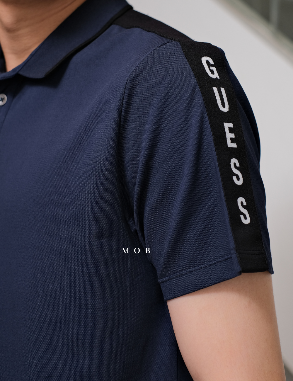 GSSPS01002B Pique Logo Tape Polo Navy