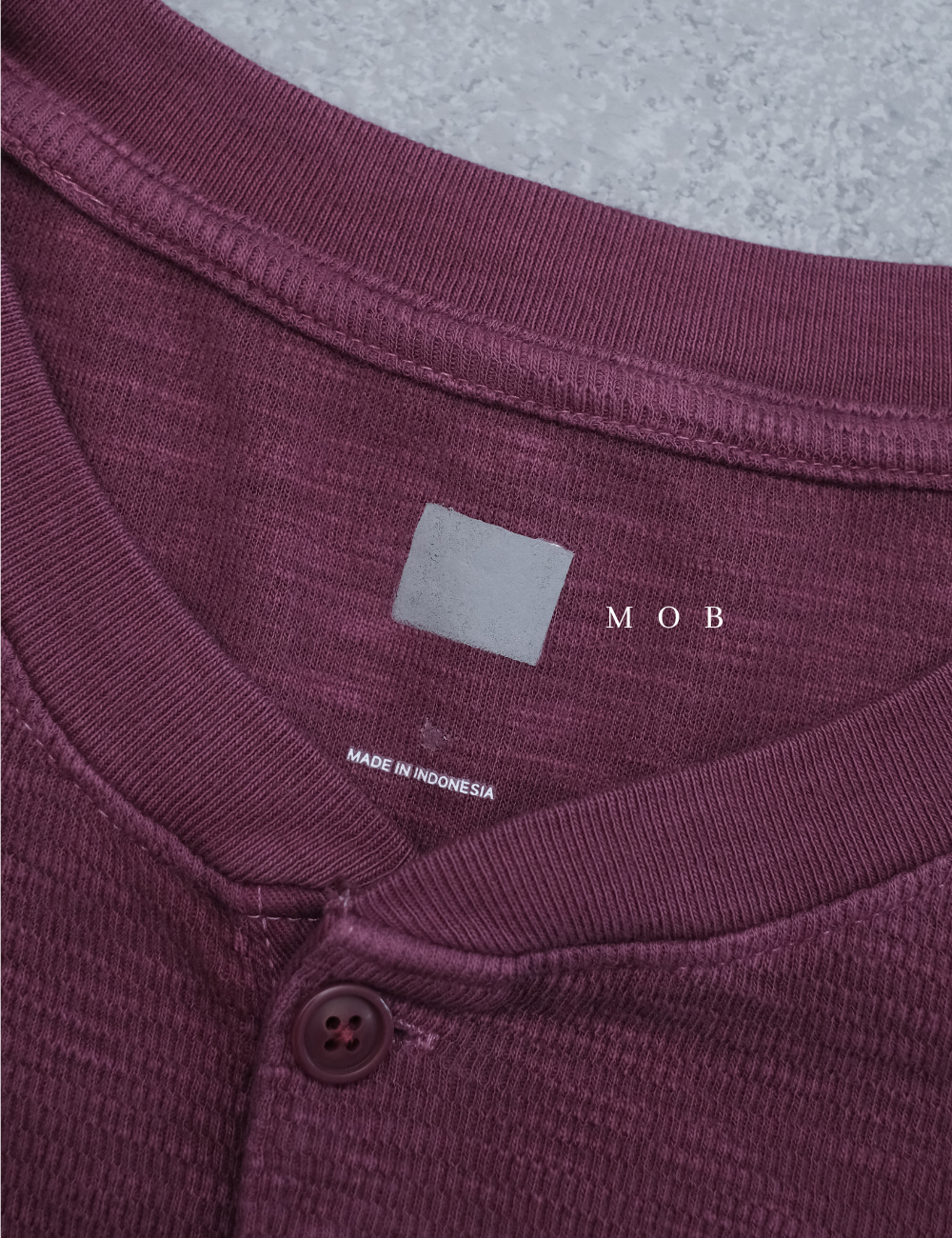 GPLST07006 Textured Henley LS Tee Light Maroon