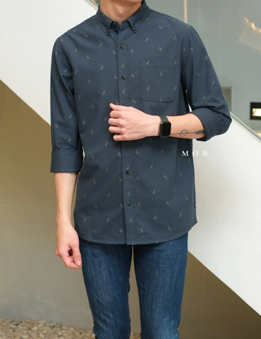 Image of ROALSS02004 Scholar LS Shirt Coastal Blue Motif