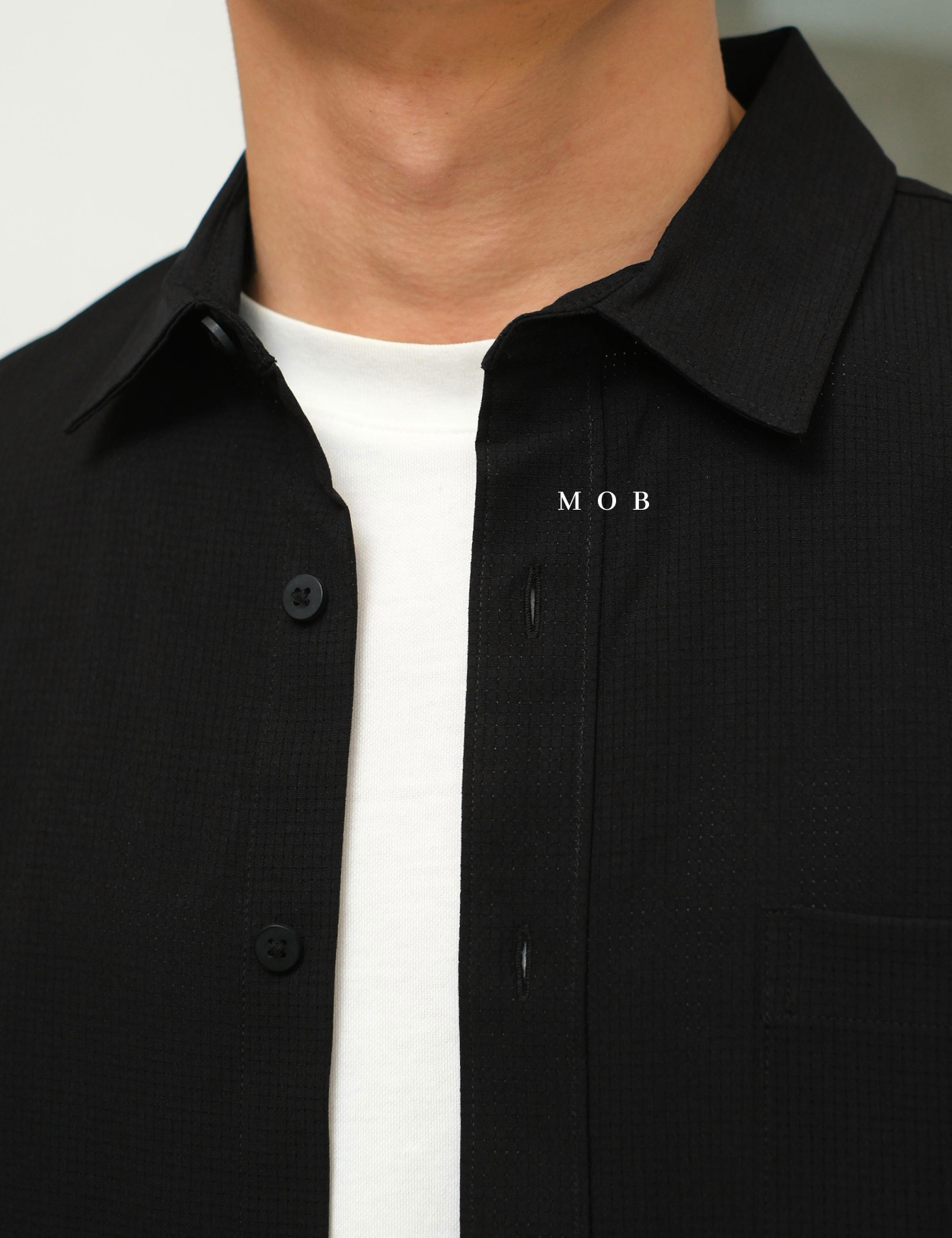 FLXLSS01001A Slim Performance LS Shirt Black