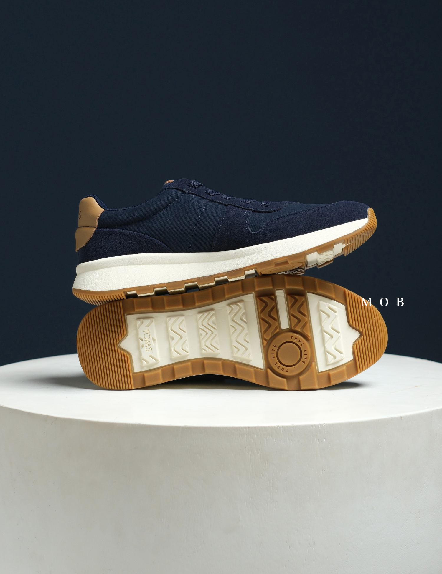 TMSSSH02001B TRVL LITE Retro Water Repellent Shoes Navy Vintage Twill