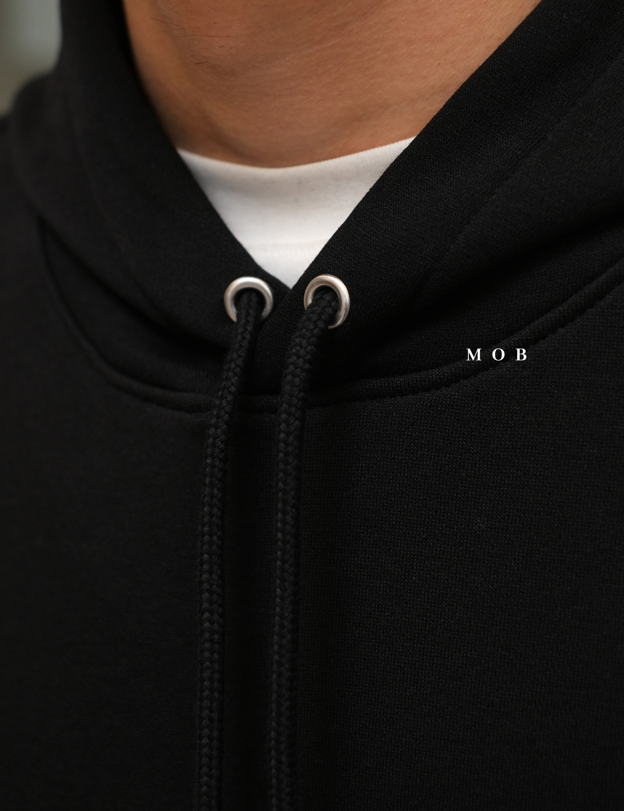 HMHOD02001 Loose Fit Pullover Hoodie Black (V2)