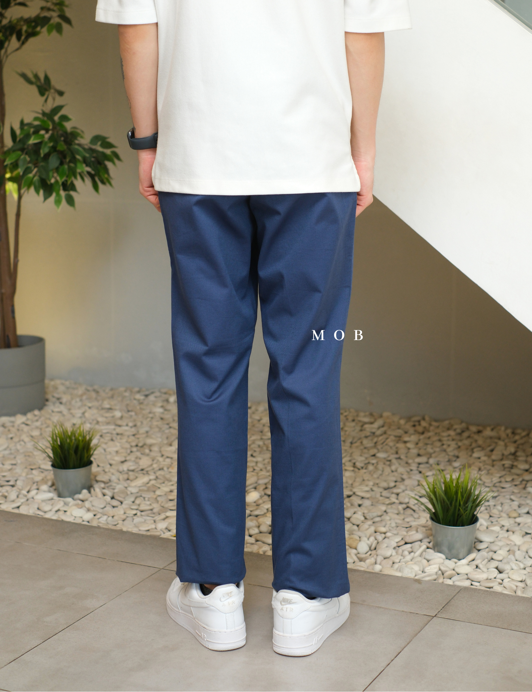 EXPT1402B Producer Modern Fit Pants Dark Blue Textured