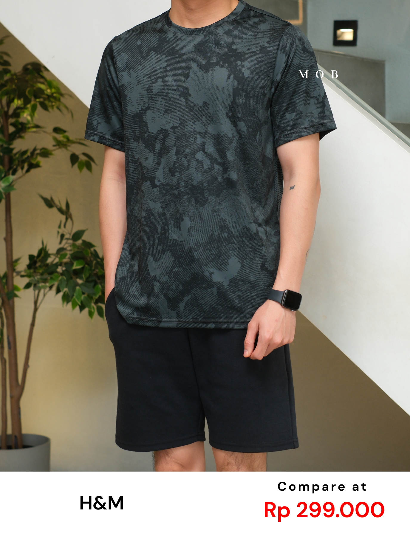 HMSST03001B DryMove SS Tee Charcoal Camo