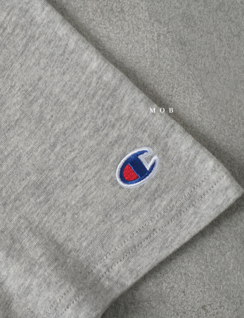 CHMPSST2210B Lightweight Overlap Logo SS Tee Grey 