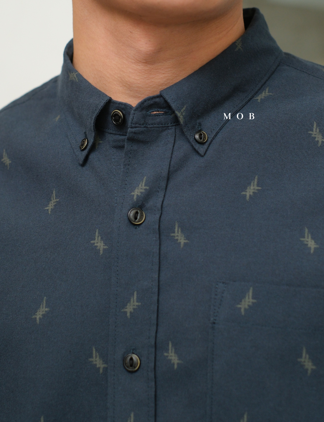 ROALSS02004 Scholar LS Shirt Coastal Blue Motif