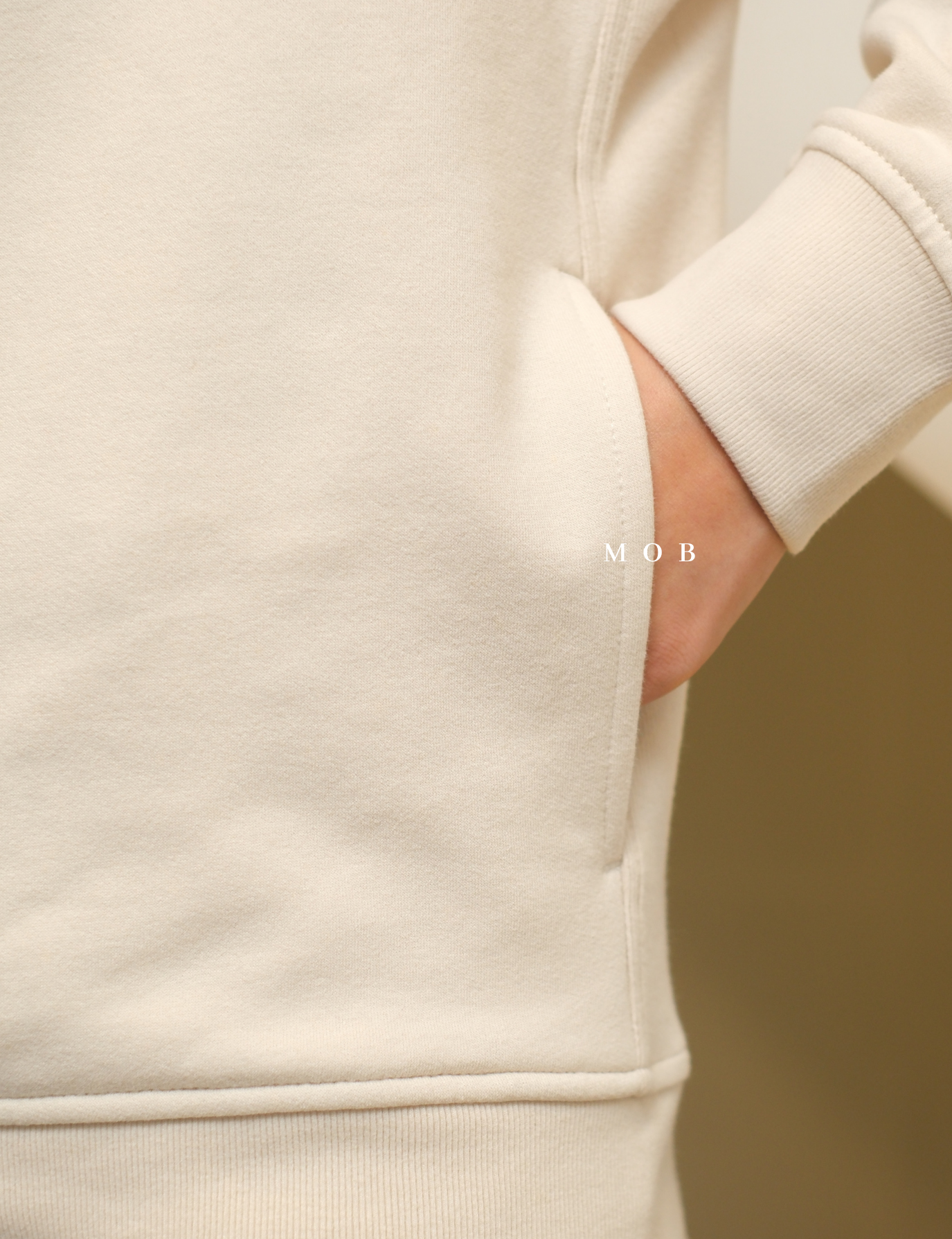ATHSW02002B Forever Fleece 1/4 Zip Sweatshirt Cream