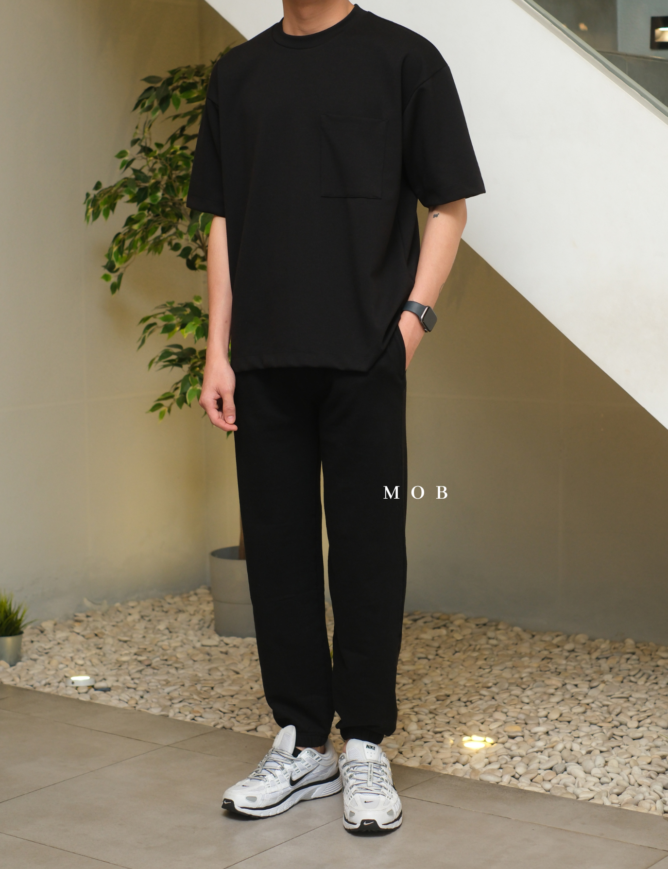 ARJP06001B Cloud Soft Slouchy Jogger Pants Black