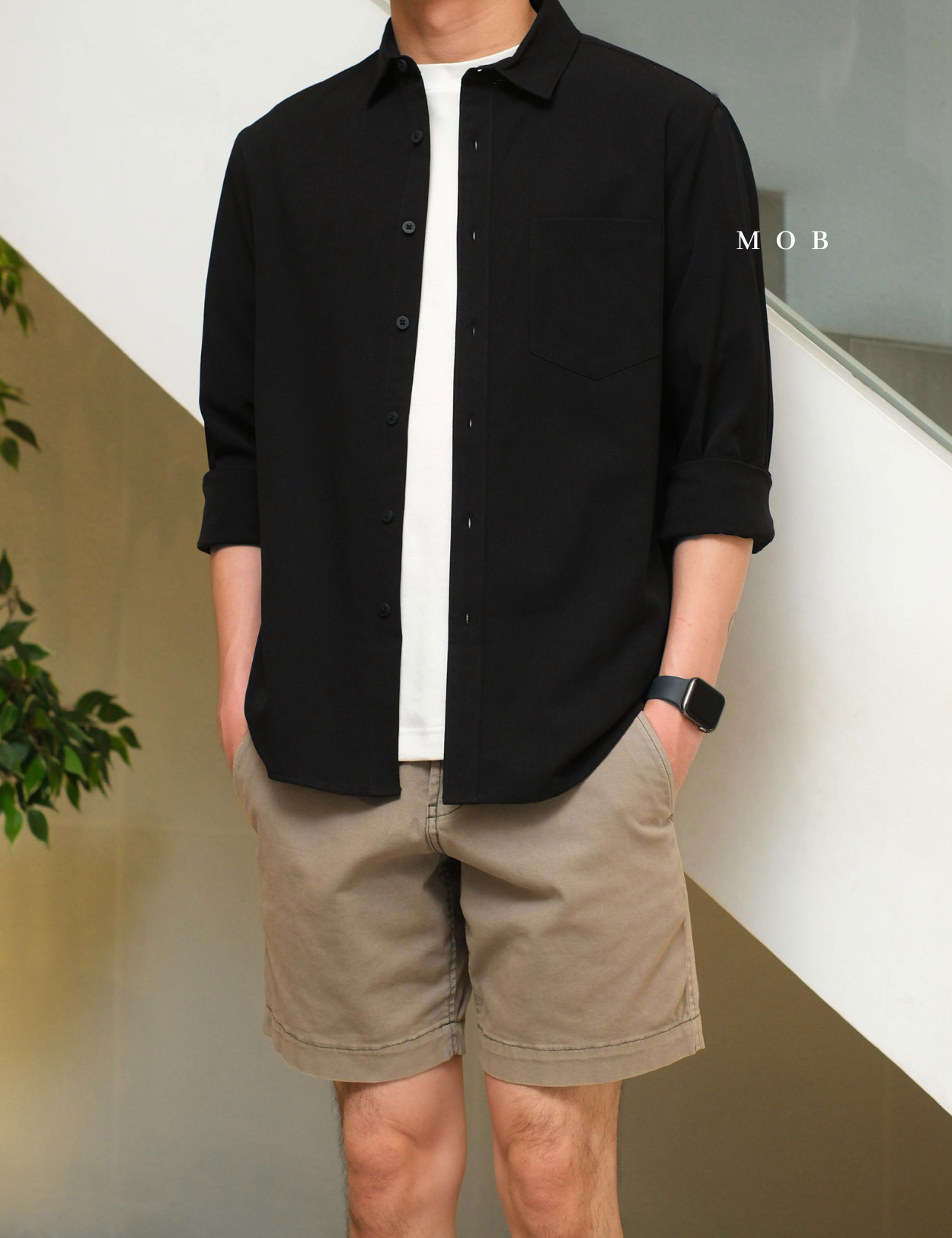 FLXLSS01001A Slim Performance LS Shirt Black