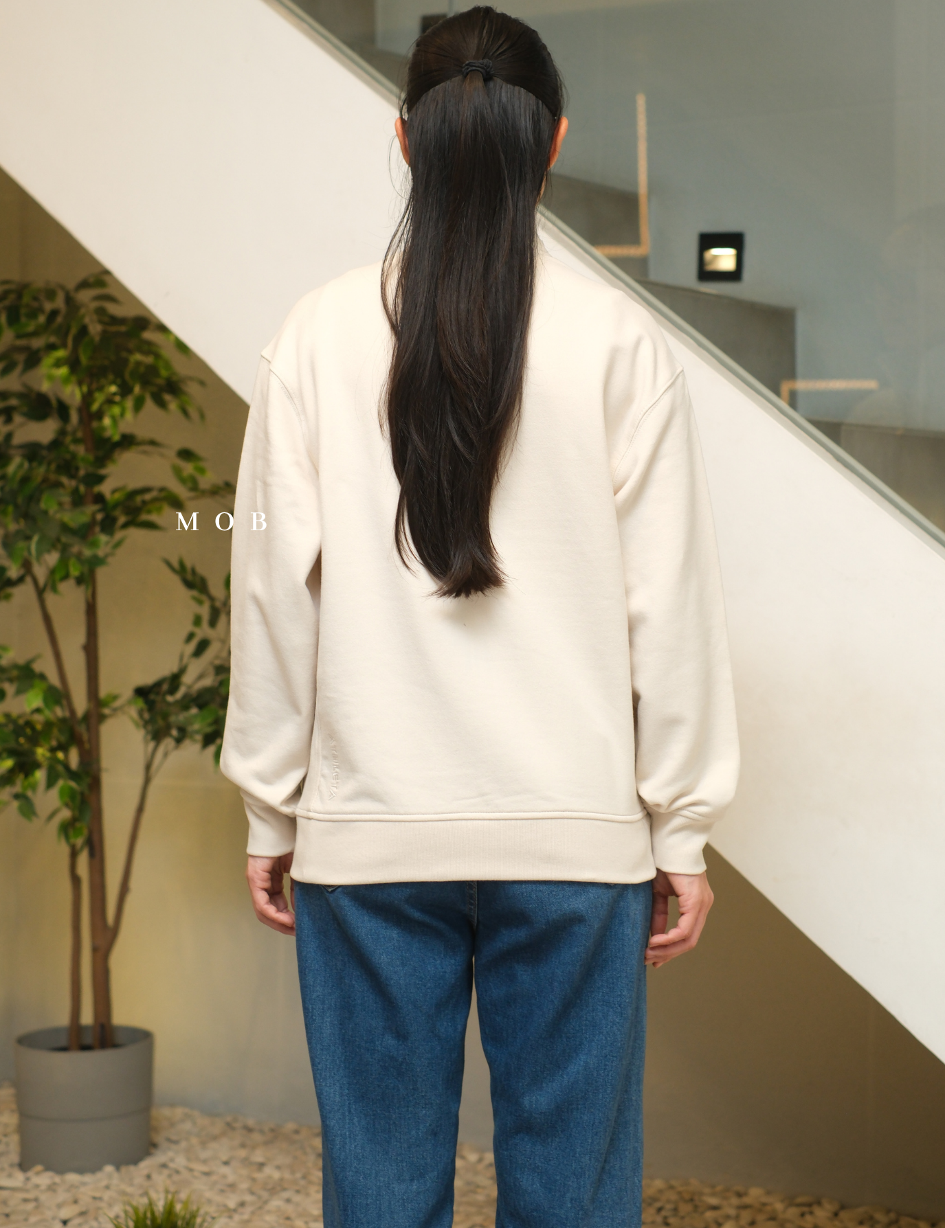 ATHSW02002B Forever Fleece 1/4 Zip Sweatshirt Cream