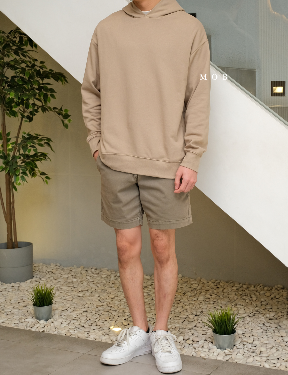 MJHOD01002 Basic Pullover Hoodie Brown