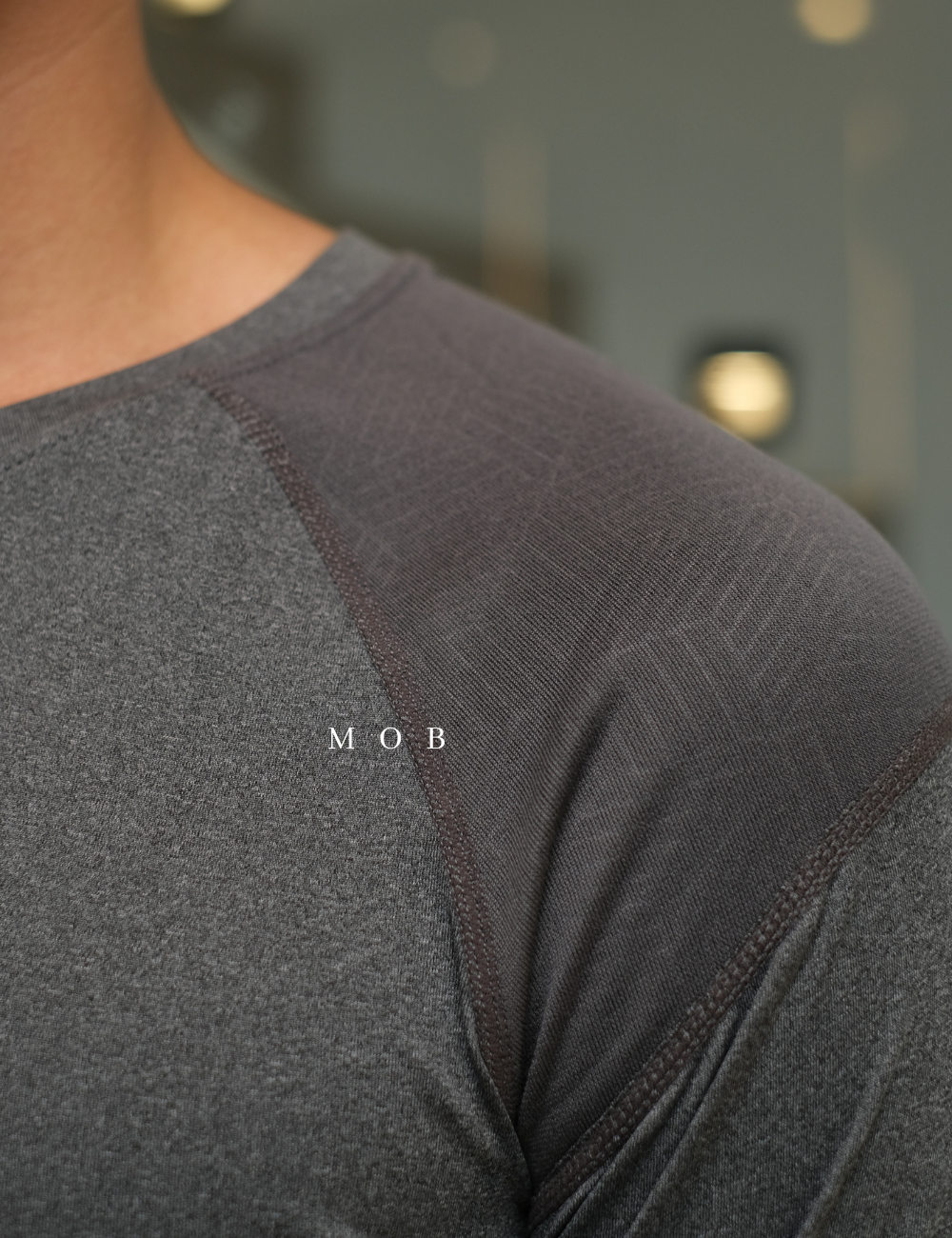 PMBL02001B Warmcell Baselayer Small Logo Grey Misty
