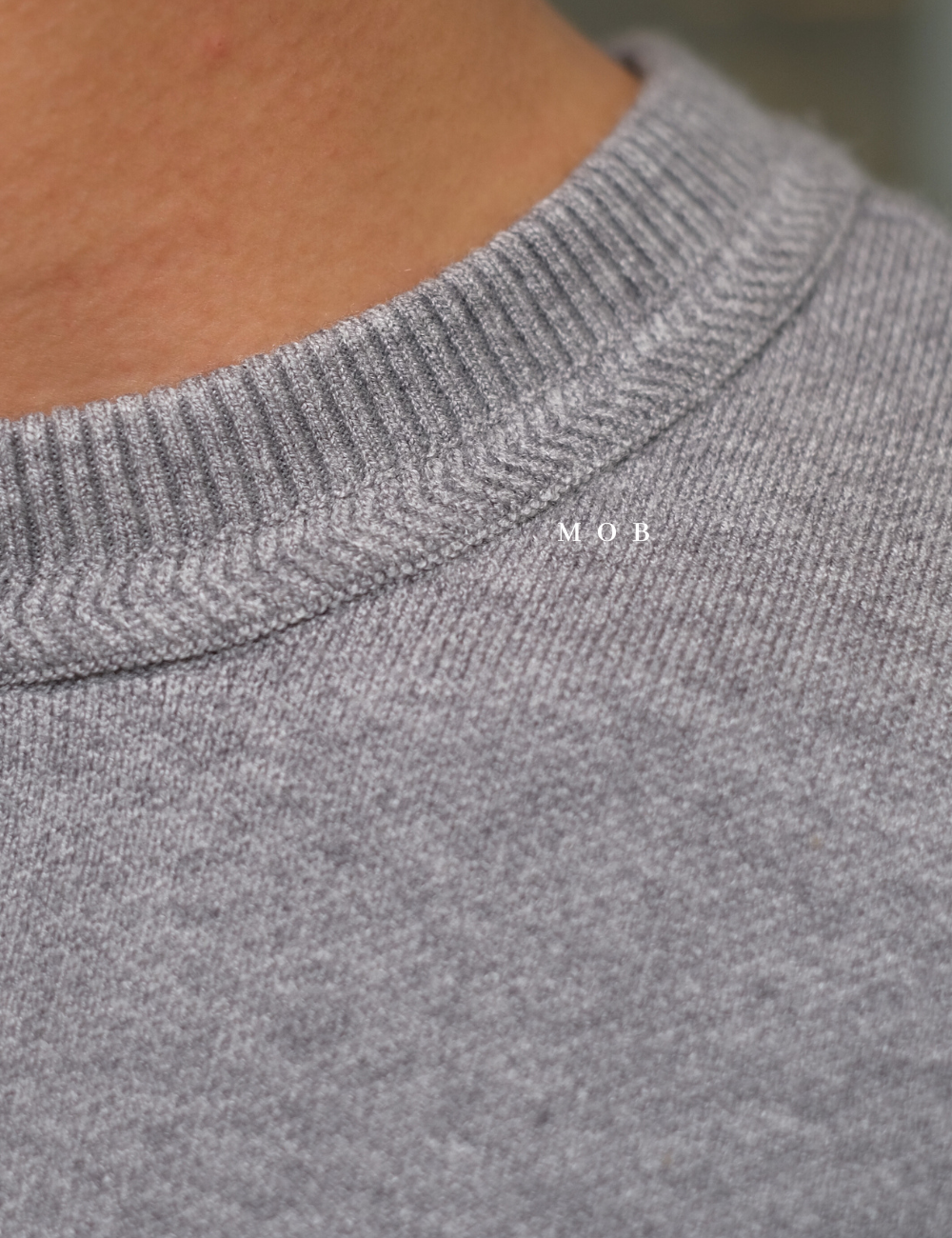 MSTSW01002 Basic Round Knit Sweatshirt Grey