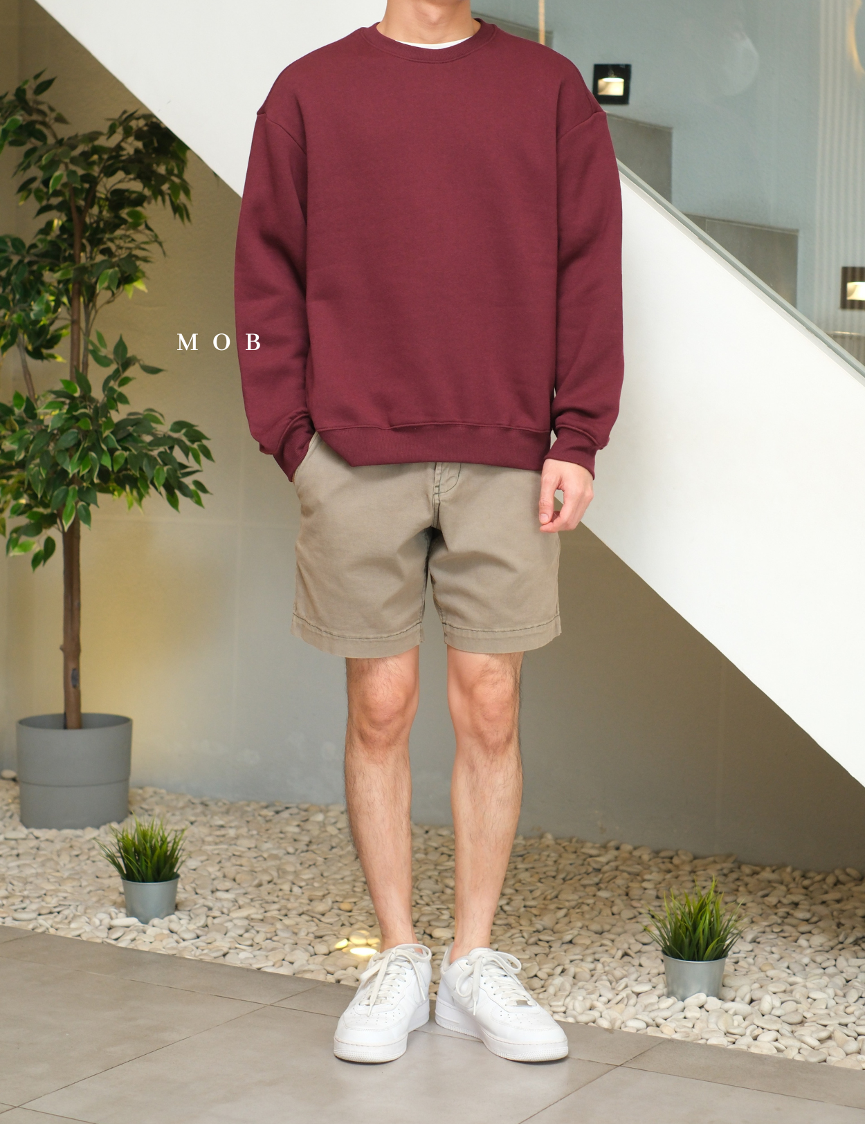 HMSW04002 Loose Fit Sweatshirt Maroon