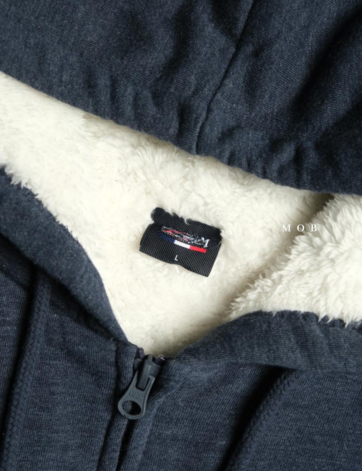 PHFZ01001 Sherpa Lined Full Zip Hoodie Navy