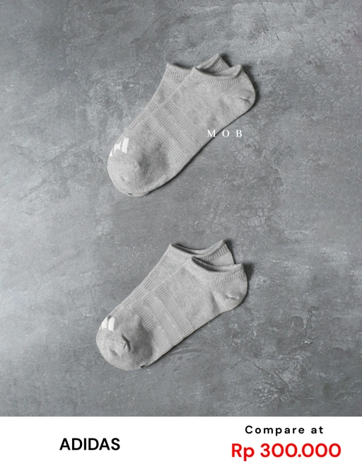 Image of ADDSSO01005B Thin & Light Sportswear No Show Socks Grey (2 PASANG)