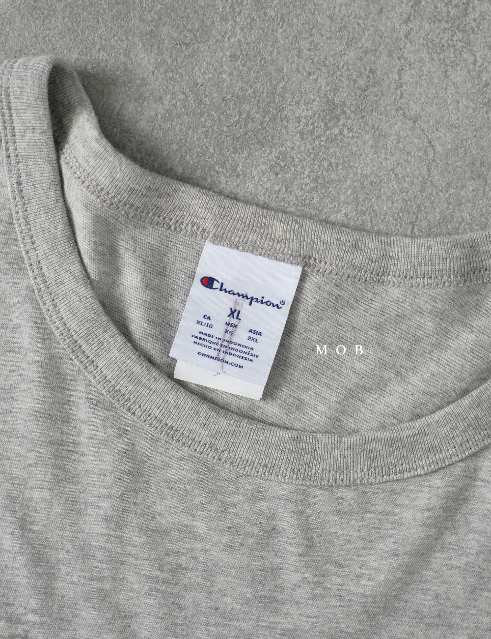 CHMPSST2210B Lightweight Overlap Logo SS Tee Grey 