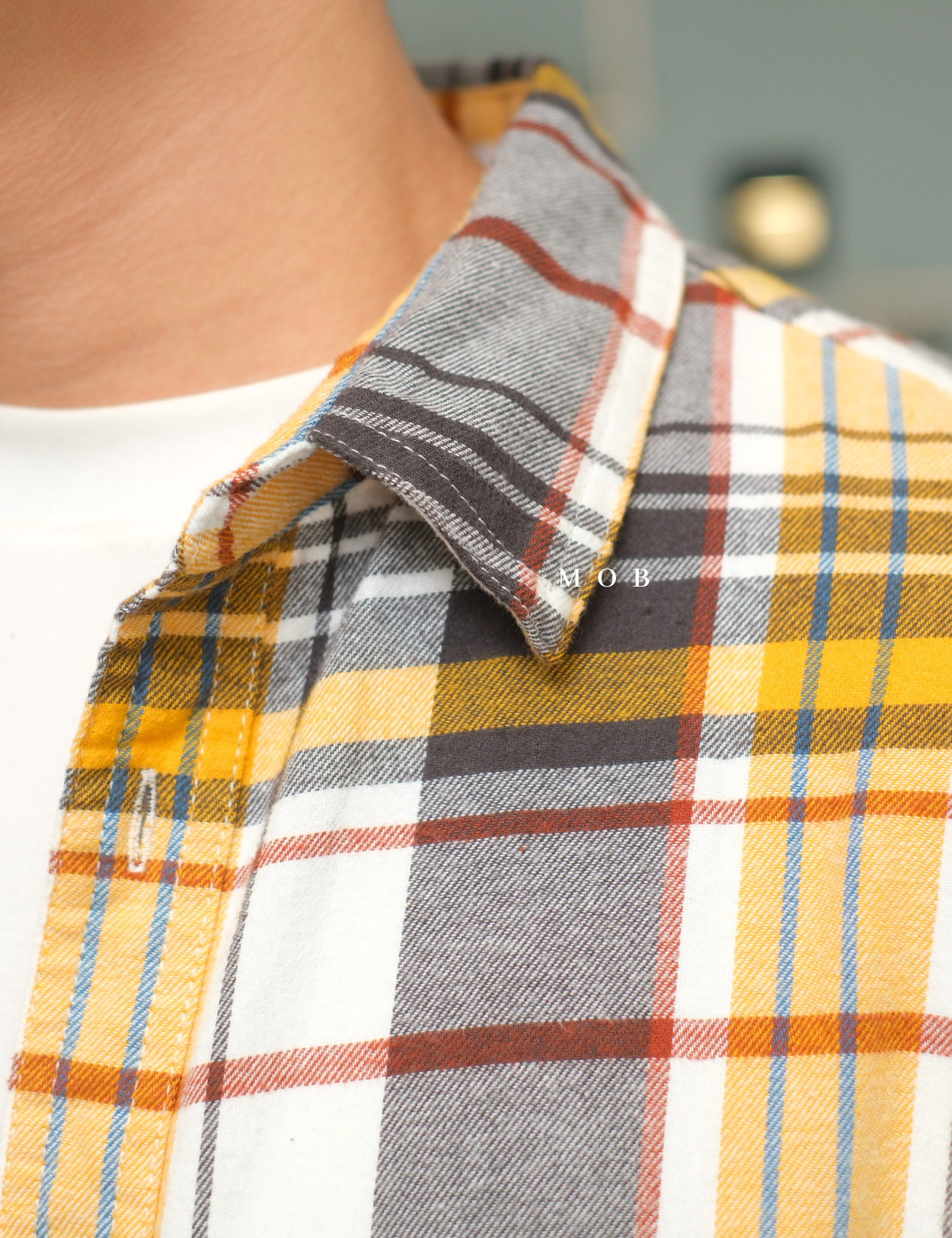 SNMLSS01015 Super Soft Flannel LS Shirt Yellow White Black Plaid