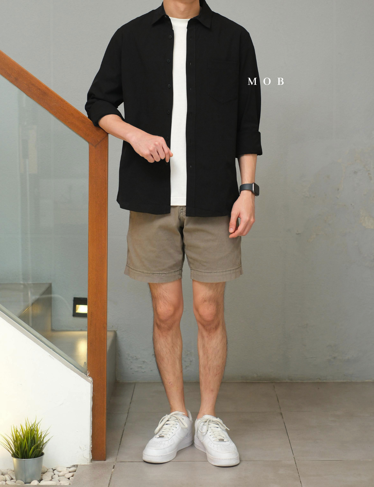 FLXLSS01001A Slim Performance LS Shirt Black