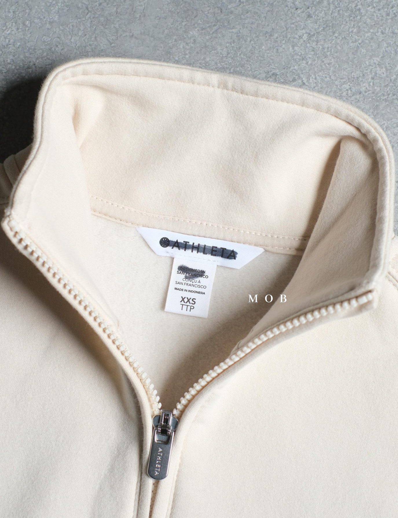 ATHSW02002B Forever Fleece 1/4 Zip Sweatshirt Cream