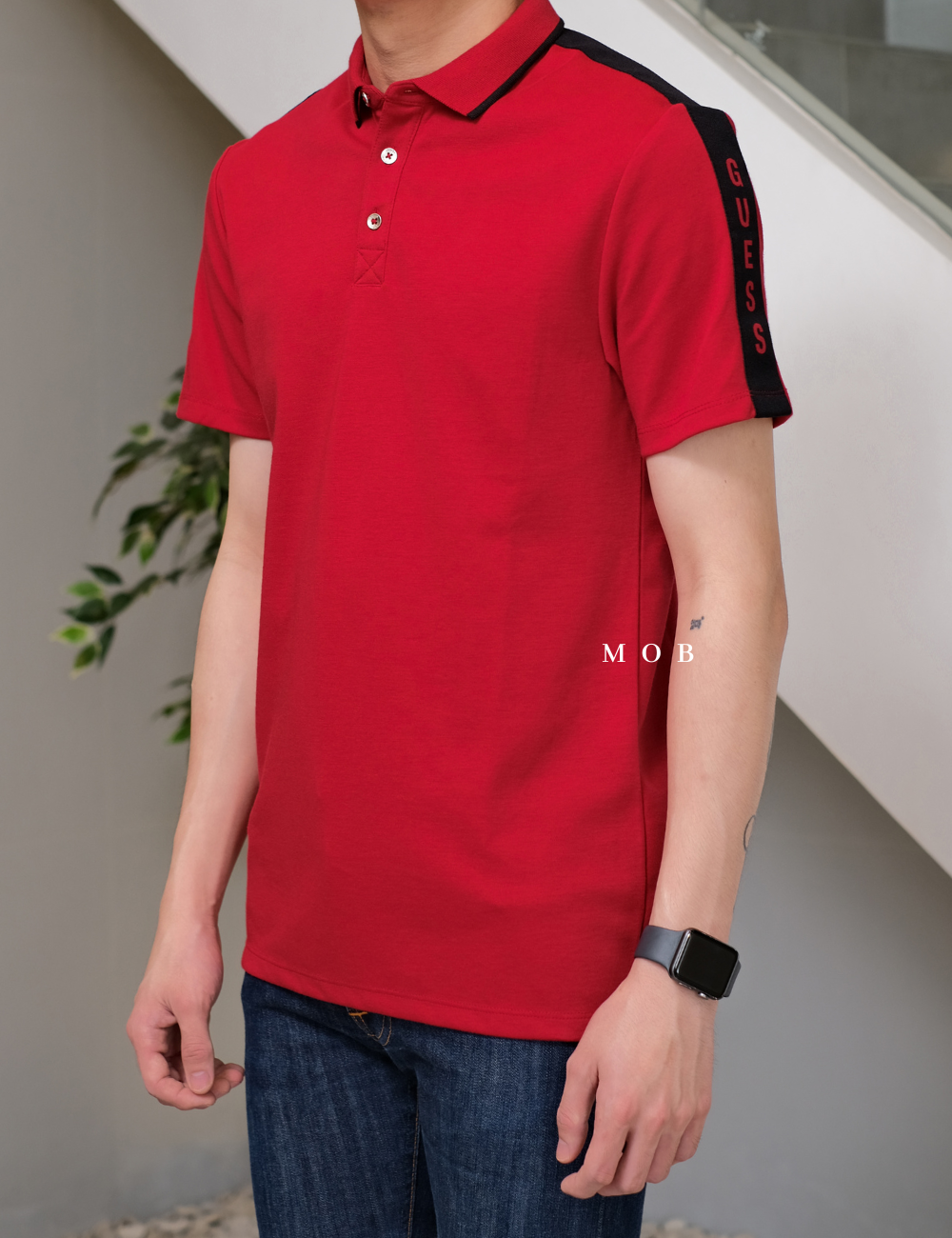 GSSPS01002C Pique Logo Tape Polo Red