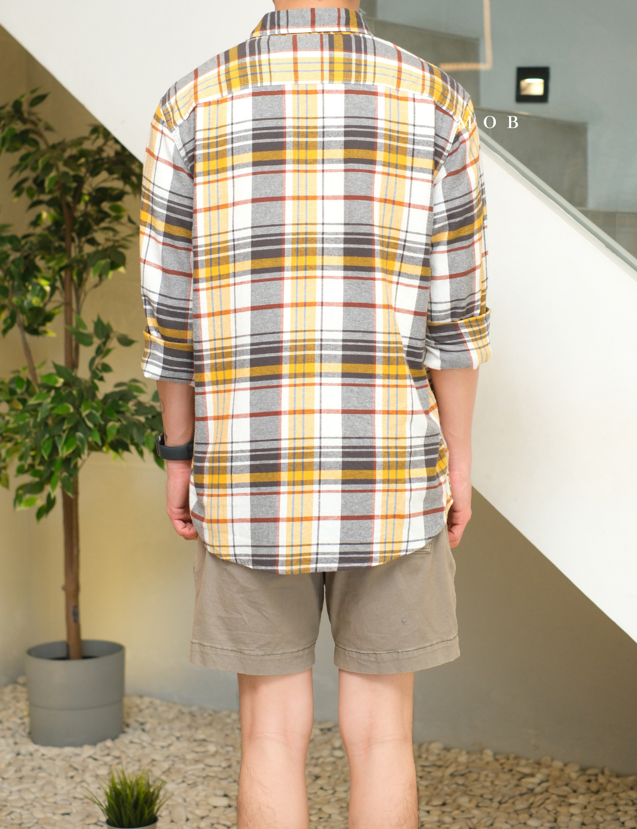 SNMLSS01015 Super Soft Flannel LS Shirt Yellow White Black Plaid