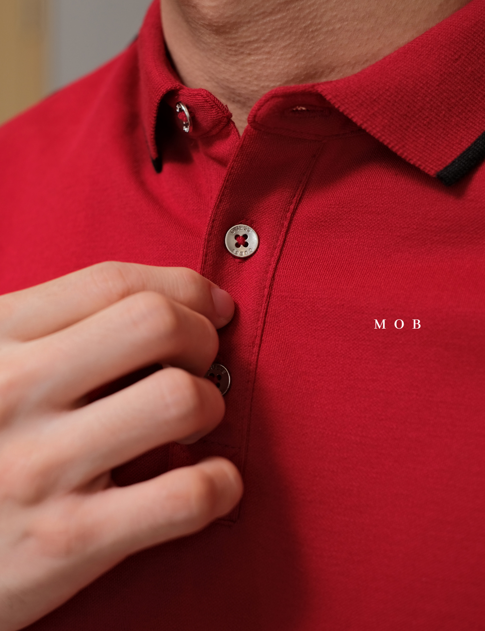 GSSPS01002C Pique Logo Tape Polo Red