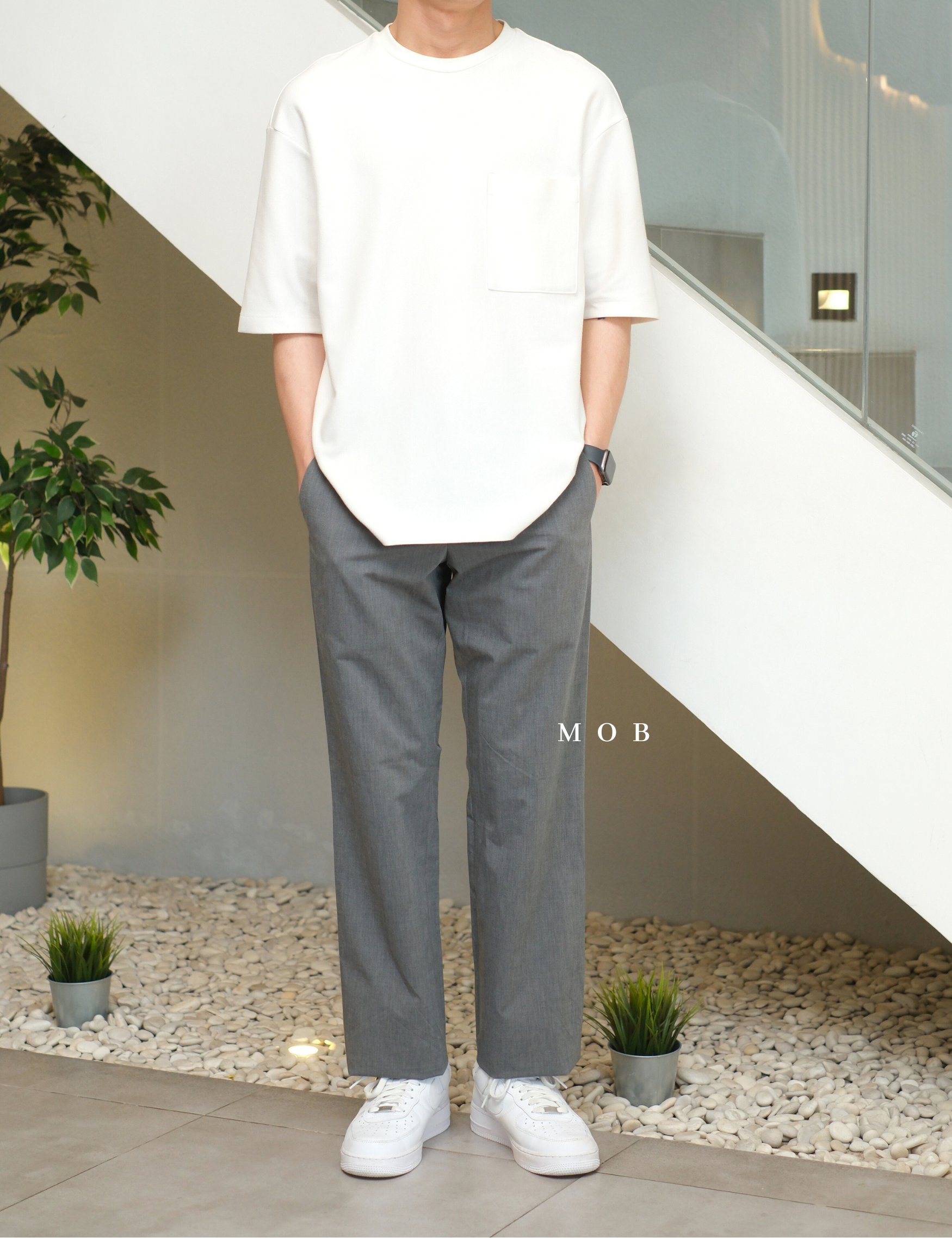 EXPT1403 Producer Modern Fit Pants Dark Grey Misty