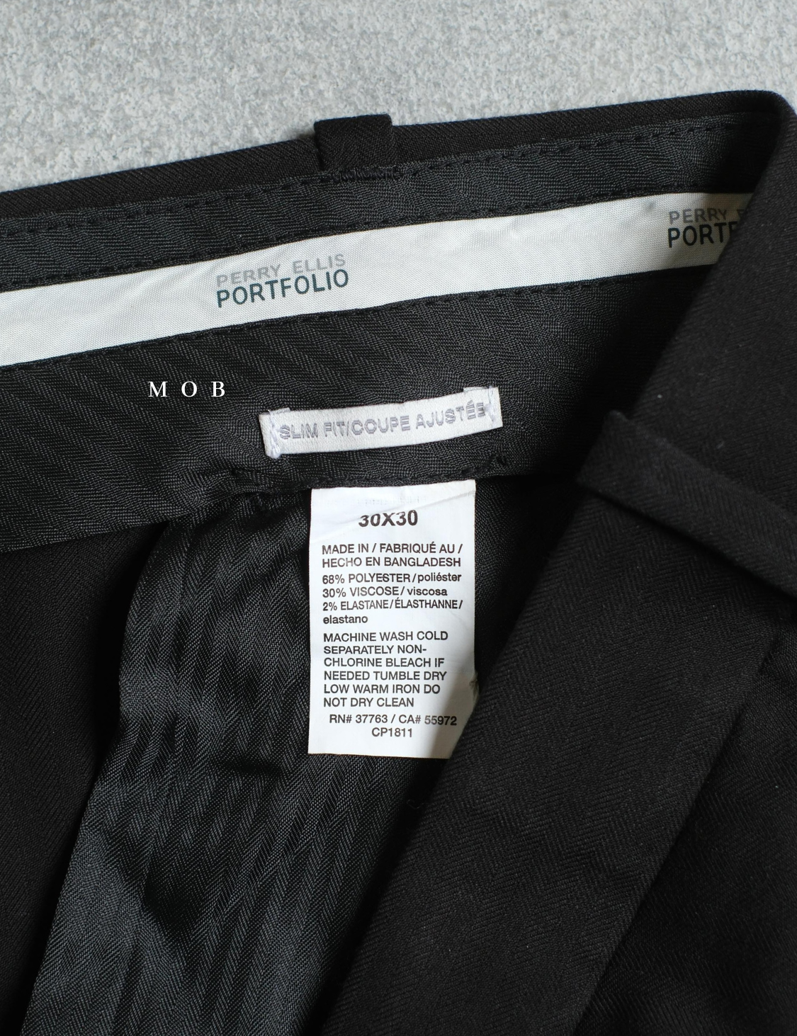 PEPT06003A SLIM Portfolio Pants Black