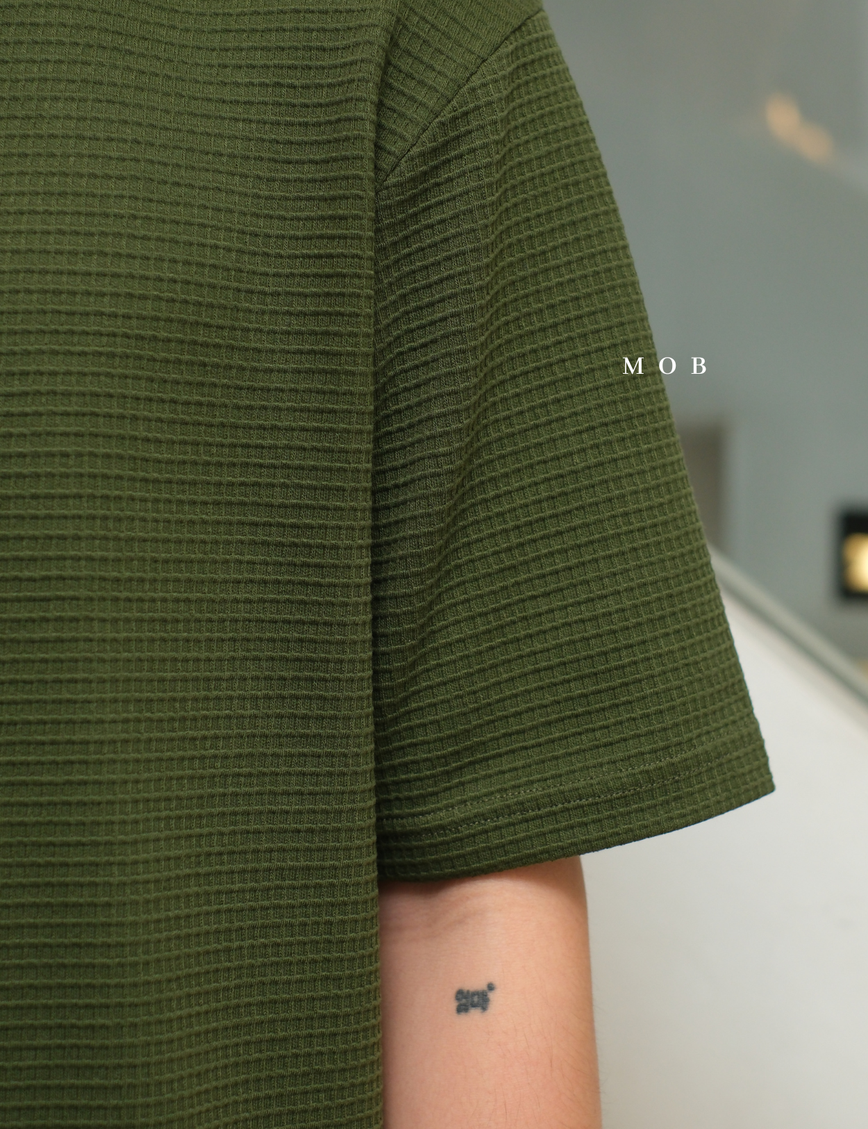 ONSST07003 Waffle SS Tee Olive