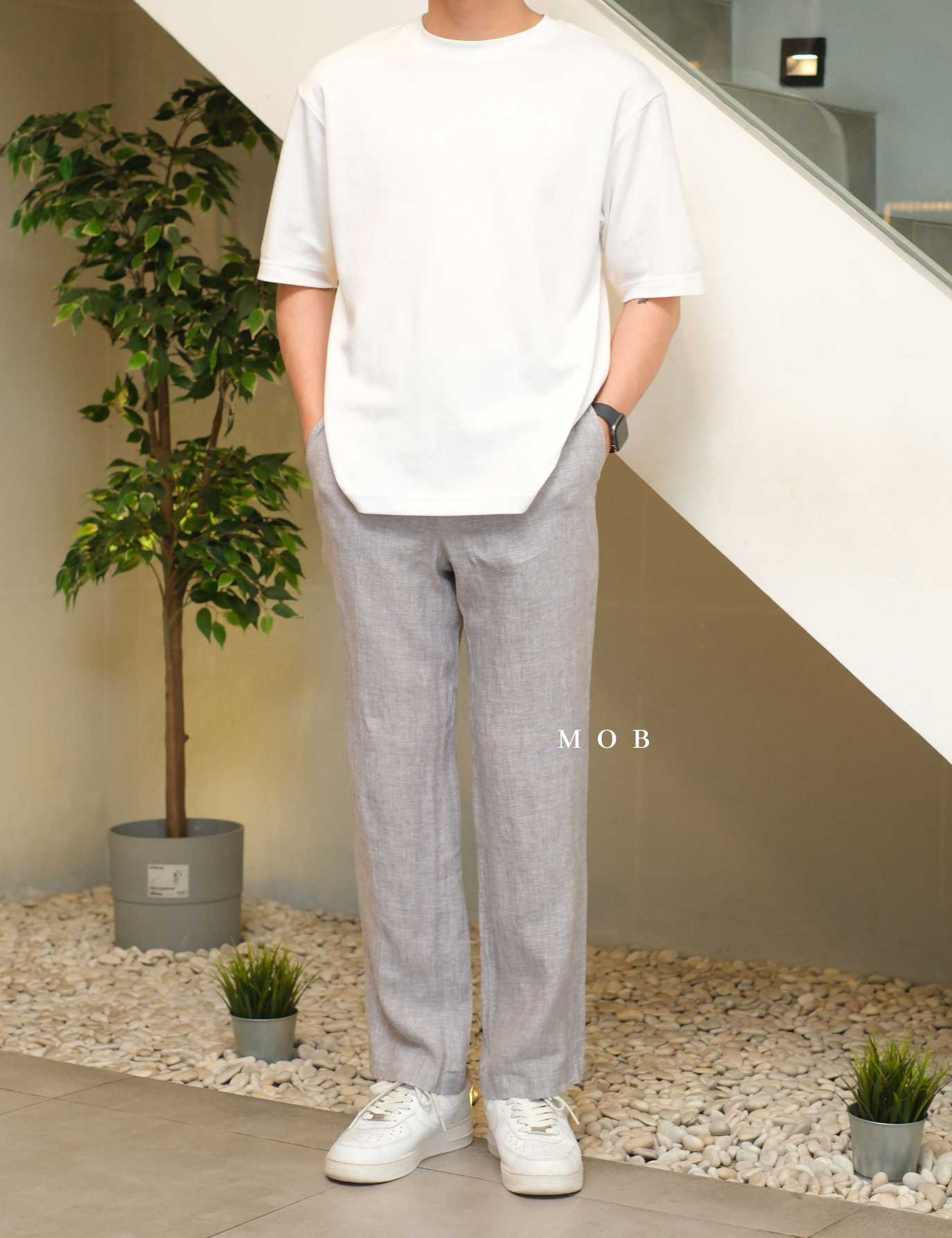 CLB02LIL002-002 Linen Luxury Pants Grey