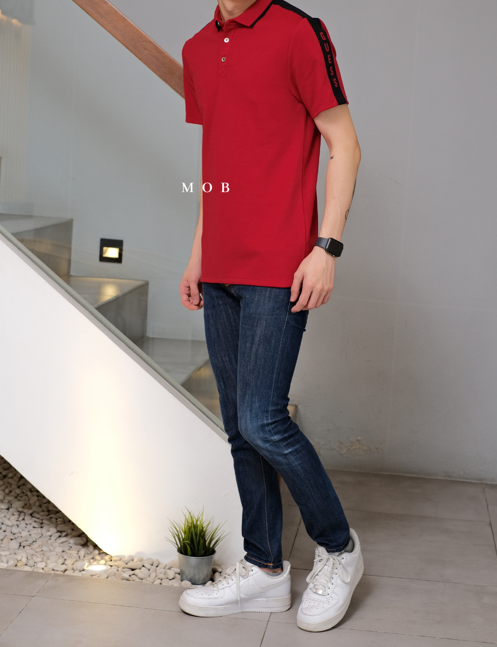 GSSPS01002C Pique Logo Tape Polo Red