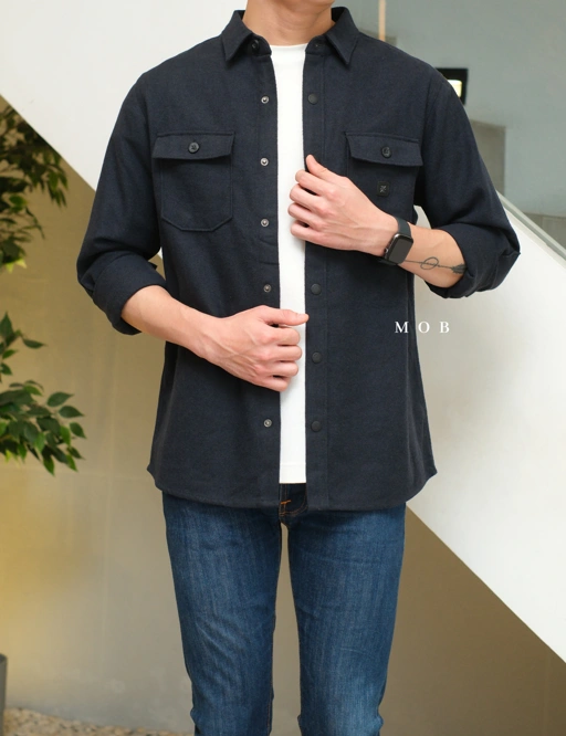 Image of ROALSS02005 Nordsman Flannel LS Shirt Navy