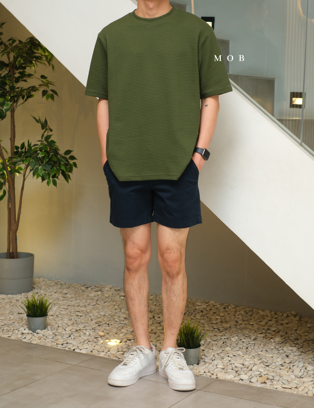 ONSST07003 Waffle SS Tee Olive