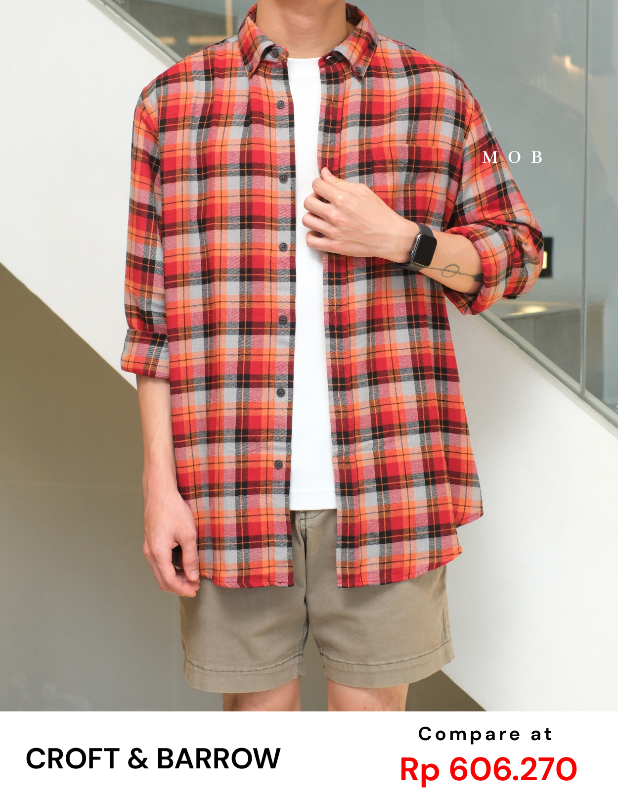 CNBLSS01002 Flannel LS Shirt Orange Plaid