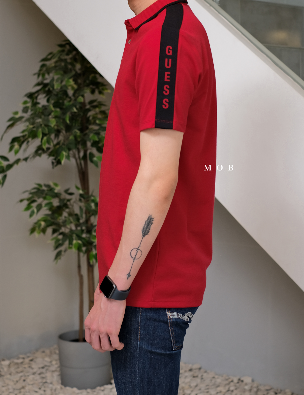GSSPS01002C Pique Logo Tape Polo Red