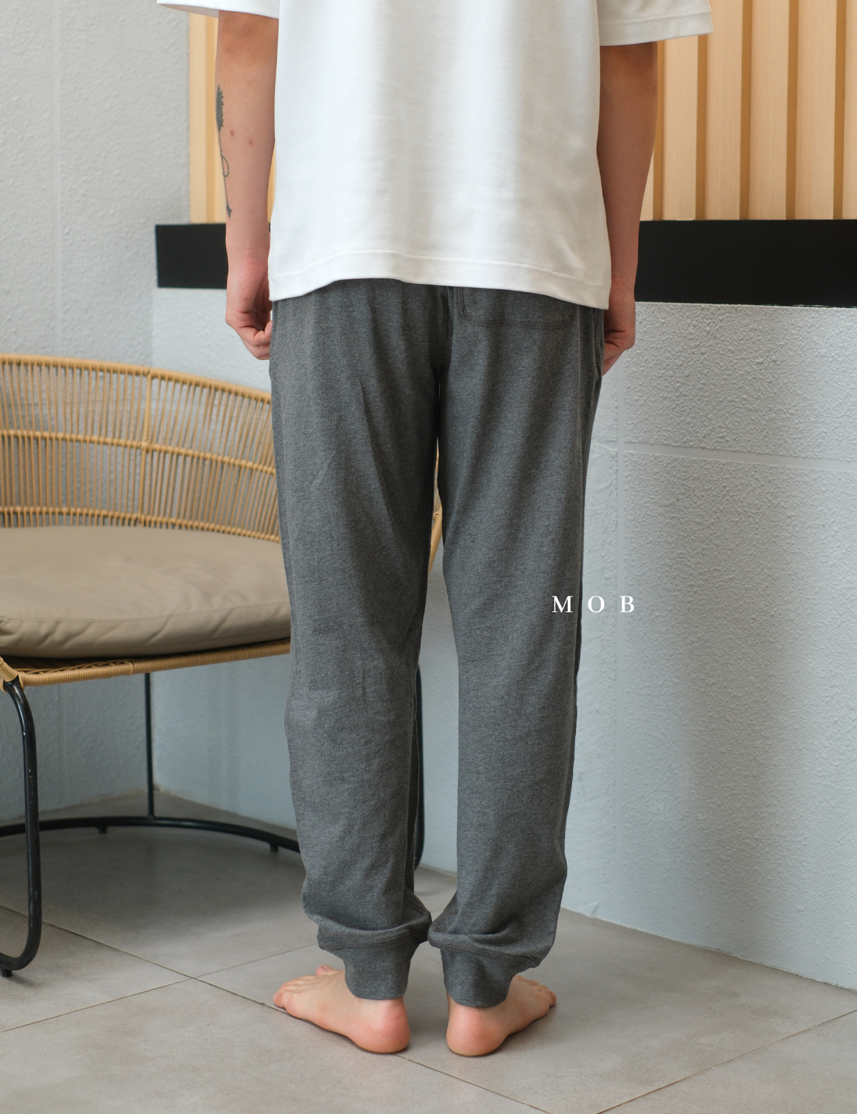 LEJP1006 Knit Jersey Sleep Jogger Charcoal