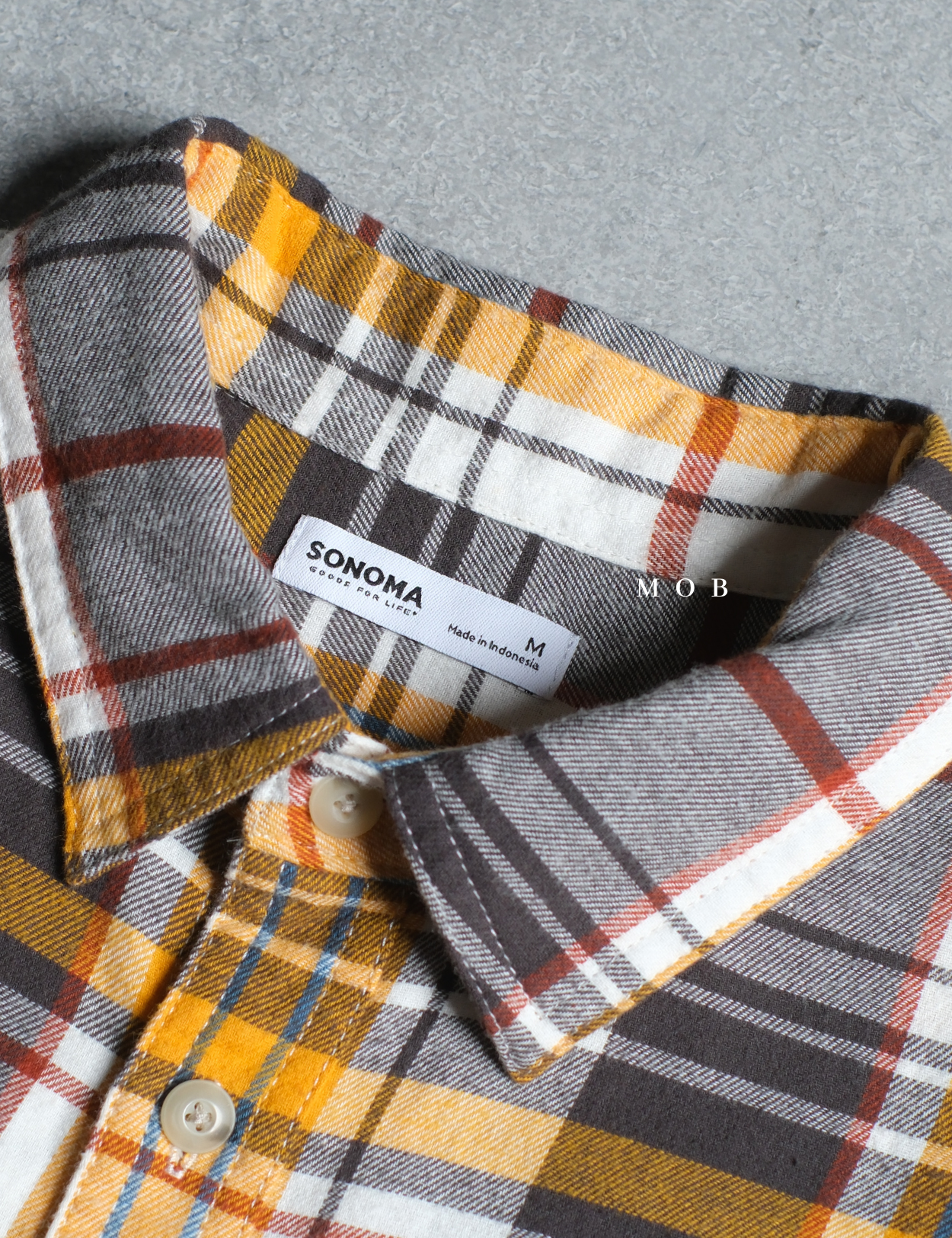 SNMLSS01015 Super Soft Flannel LS Shirt Yellow White Black Plaid