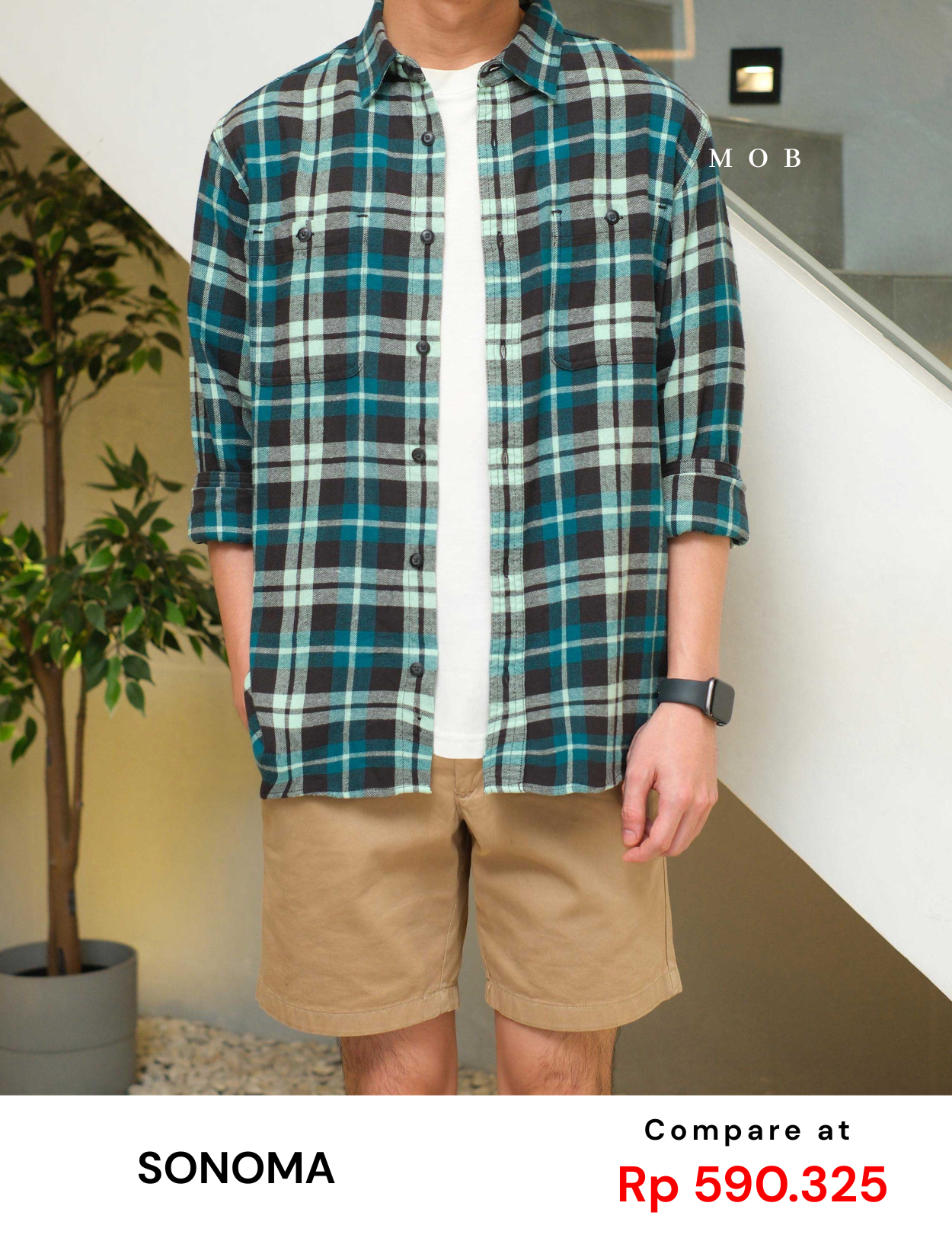 SNMLSS01009 Super Soft Flannel LS Shirt Green Plaid